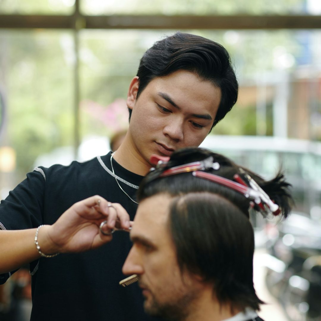 Man Getting Haircut Man Getting Haircut